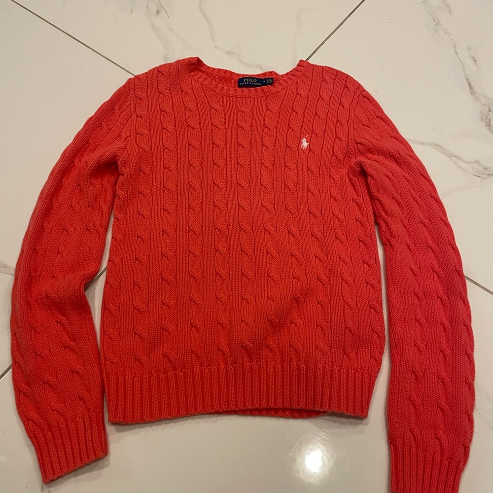Ralph Lauren Coral Cable Knit Sweater